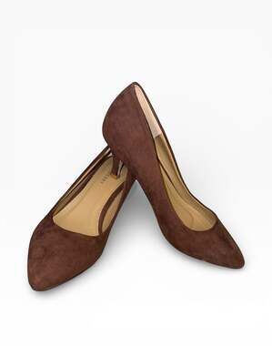 Riverberry Katy-01 Brown Suede Pointed Toe Kitten Heel Pumps Women’s 8.5